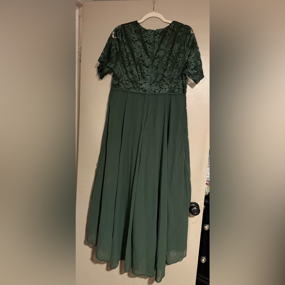 Chic Forest Green High Low Dress